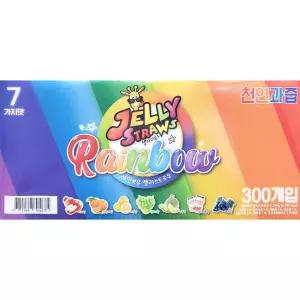 레인보우 젤리스트로우 7가지 천연과일맛 젤리 300입 7가지맛