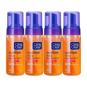 클린앤클리어 에센셜 훼이셜 포밍 클렌저, 150ml, 4개