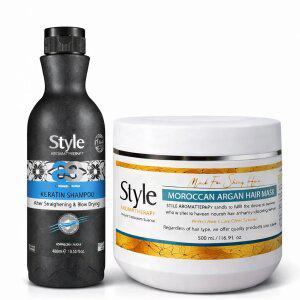 극손상 모로칸 헤어팩 500ml 케라틴 샴푸 400ml 2종
