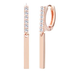 14K 금침 이어링 로즈골드 지젤 심플 여자 패션 데일리 스틱 원터치 금 귀걸이