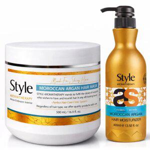 모로칸 아르간 헤어팩 500ml 노워시 트리트먼트 400ml 대용량 2종