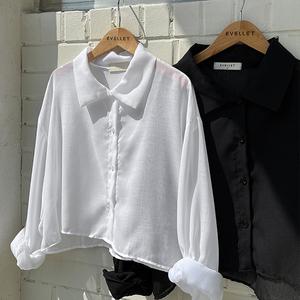 [제작/빅사이즈]이블렛 셀르미 썸머 크롭 시스루 블라우스 제이스타일