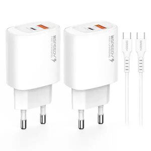 [1개+1개] 스피디 Gan PD25W 2포트 초고속 충전기+CtoC 케이블