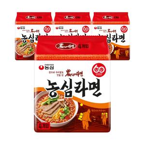 농심 농심라면, 124g, 4입, 4개