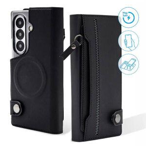 갤럭시 Z폴드7 맥세이프 고급 지퍼 가죽 케이스