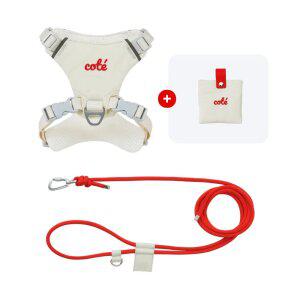 꼬뜨 에어로 세이프티 하네스 리드줄 강아지 세트 HX형 앞섬방지 핸즈프리 리쉬 가슴줄