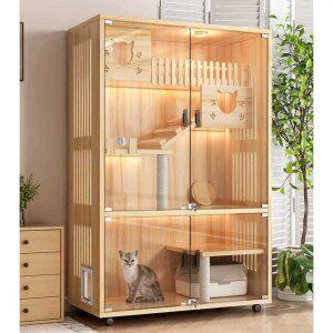 J2K 대형 원목 고양이 하우스 아파트 캣타워 반려 용품