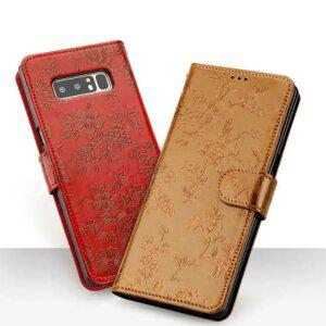 갤럭시 S26 울트라 플러스 꽃무늬 플로나 천연소가죽 다이어리 케이스