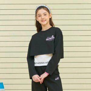 [오션스카이] [2color] 여아 레이어드 크롭티