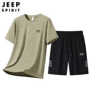 JEEP 남성 반팔티+반바지 여름 운동복 트레이닝 세트