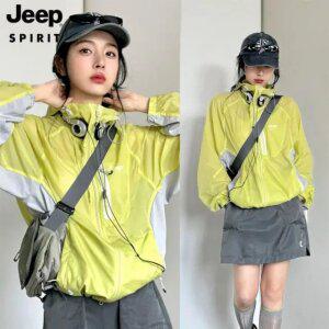 JEEP 여성 속건성 자외선차단 코트 산악용 아웃도어 얇은 재킷