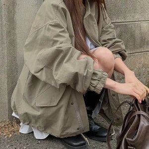 [빅사이즈]이블렛 뷔하스 스트링 야상 점퍼 제이스타일