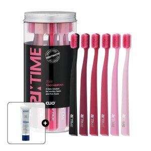 크리오 덴티메이트 리타임 핑크 밸런스 부드러운 초미세모 칫솔 12입+치약100G