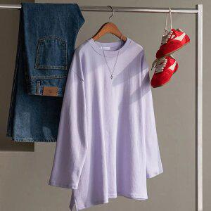 (안나앤플러스) 크루 베이직 슬릿 티셔츠[티셔츠DQZ38] 빅사이즈