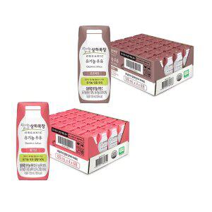 상하목장 유기농 딸기우유, 125ml, 24개 + 유기농 코코아우유, 125ml, 24개
