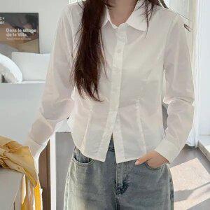 [제작/빅사이즈]이블렛 루체프 스판 슬림핏 세미크롭 셔츠 제이스타일