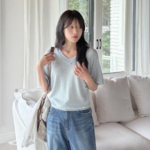 [제작/빅사이즈]이블렛 레이뉴 브이넥 팬던트 니트 제이스타일