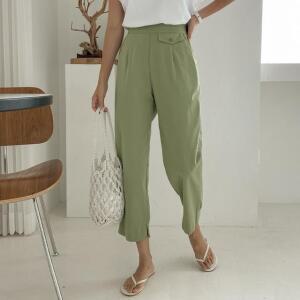 [시크릿라벨] 페이크포켓뒷밴딩세미배기핏팬츠