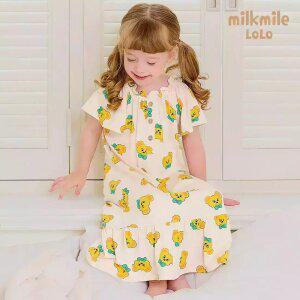 [밀크마일로로] 리본베어쿨레이온파자마원피스