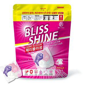블리스샤인 울트라클린 초고농축 올인원 실내건조 캡슐세제 체리블라썸 퍼퓸,50개입,1