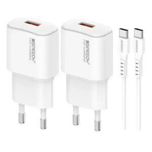 [1개+1개] 스피디 USB QC3.0 15W 고속 충전기 (+C타입 15W 케이블)