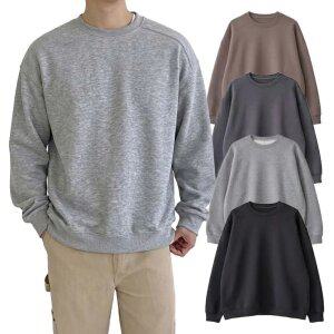 남자 봄 오버핏 맨투맨 무지 니트 루즈핏 긴팔 티셔츠