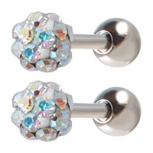 3mm미러볼 데일리 베이직 써지컬스틸 귓바퀴 피어싱 1+1