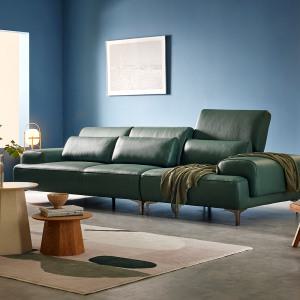 [자코모] 비엔토 하이 4인 기능성 슈렁큰 천연면피 소가죽 소파(전측면가죽) (+쿠션3개