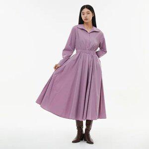 오픈카라 셔츠형 플레어 원피스 AP3WO865