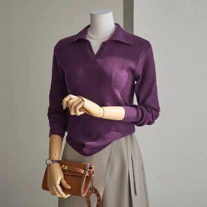 (안나앤모드) attender 오픈 카라 소프트 니트[니트EDH100]