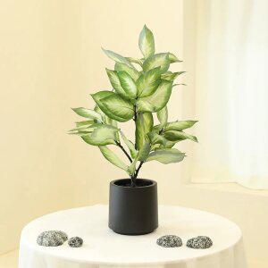 인테리어 인조 식물 장식 조화 나무 화분 마리안느(모형돌2개포함)