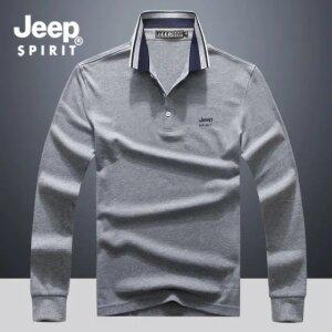 JEEP SPIRIT 남성 가을 긴팔 카라티셔츠 피케 셔츠 캐주얼