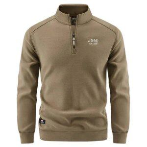 JEEP SPIRIT 2025년 가을 신상품 캐주얼 아웃도어 반집업 후리스 남자 폴라티