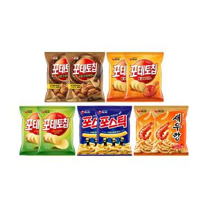 포테토칩 혼합2(포테토칩2,포테토칩교촌2,포테토칩K양념2,포스틱2,새우깡2)