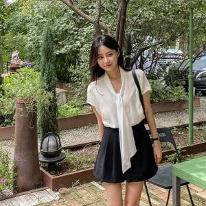 [시크릿라벨] [하객룩/차르르] 청순 단아 타이 블라우스