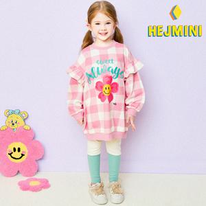 [헤이미니] 스마일체크롱티셔츠상하복