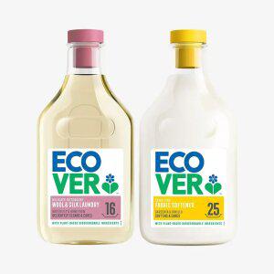 에코버 울세탁세제 수련꽃 허니듀 750ml +섬유유연제 치자꽃 바닐라 750ml