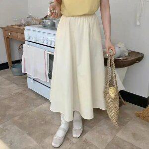 A라인 롱 밴딩 여성 플레어 스커트 BLACKTEA26