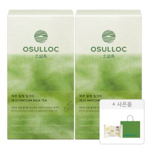오설록 제주 말차 밀크티 10입, 2개 + 증정(그린티웨하스 17g, 1개+러닝 쇼핑백(소),
