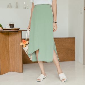 [시크릿라벨] 뒷밴딩언발슬릿롱스커트