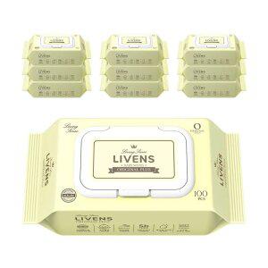 리벤스 오리지널 플러스 도톰한 저자극 아기물티슈 엠보싱 캡형 100매 10팩