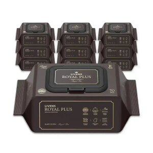 [리벤스] 로얄 플러스75평량고평량 아기 물티슈 캡형 70매*10팩