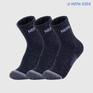 네파 키즈보이 몽피나클 쿠션 크루삭스 블랙 K 3팩 NPCBCCRK-BK3