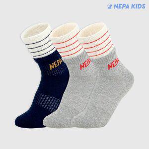 네파 키즈 레이어링 크루삭스 혼합B K 3팩 NPDLRCRK-WB/B3