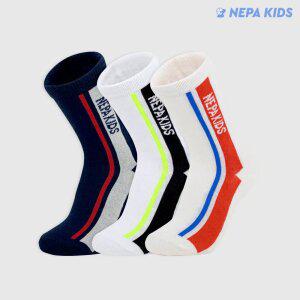 네파 키즈 알파인 클럽 스트라입 크루삭스 혼합 K 3팩 NPDACCRK-WB3