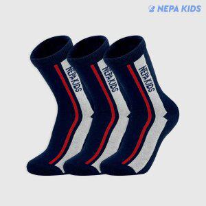 네파 키즈 알파인 클럽 스트라입 크루삭스 네이비/아이보리 K 3팩 NPDACCRK-NY/IV3
