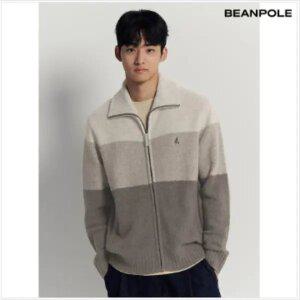 [빈폴] 부클 컬러블럭 집업 카디건 베이지 (BC595AC39A)