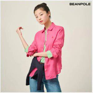 [빈폴레이디스] [Essential] 리넨 솔리드 레귤러핏 셔츠 - 핑크 (BF5364E01X)