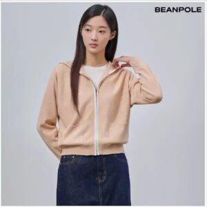 [빈폴레이디스] 코튼 혼방 돌먼 후드 집업 카디건 - 베이지 (BF475AC02A)