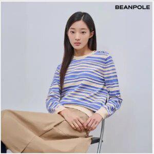 [빈폴레이디스] 스트라이프 골드 버튼 풀오버 - 아이보리 (BF4851C060)